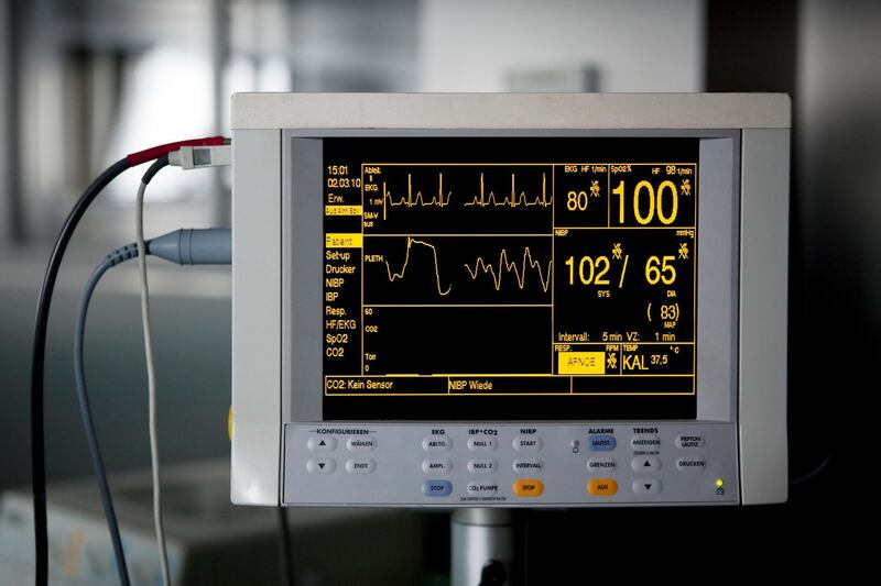 A medical monitor displaying vital signs. Getty Images