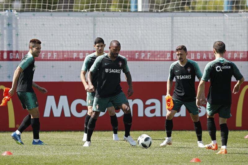 Portugal players during a training session in Kratovo, Moscow on June 17, 2018. Francisco Seco / AP Photo