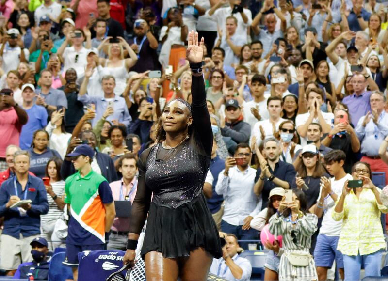 Serena Williams after her defeat to Ajla Tomljanovic. EPA