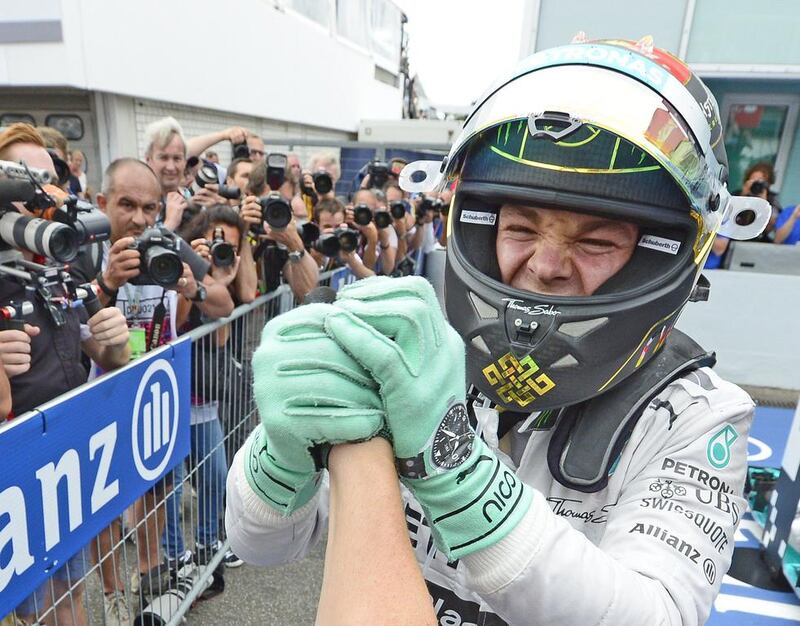 Mercedes driver Nico Rosberg of Germany celebrates. AP Photo