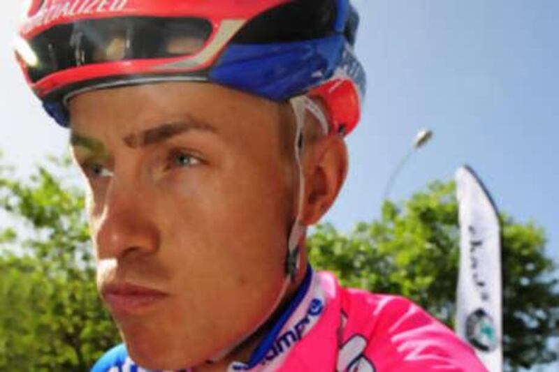 The Italian Damiano Cunego from Lampre is endorsing the 'Doping Free' campaign.