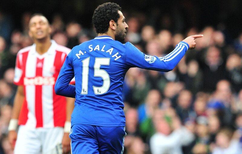 Right midfield: Mohamed Salah, Chelsea. Made the most of a belated first start to score and star in Chelsea's 3-0 win over Stoke. Glyn Kirk / AFP