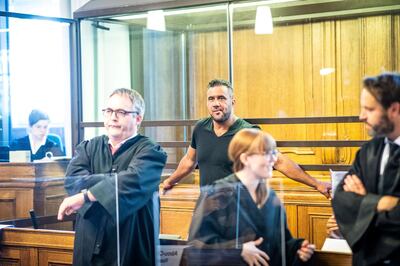 BERLIN, GERMANY - AUGUST 17: Arafat Abou-Chaker, former manager of rapper Bushido, attends the first day of his trial on August 17, 2020 in Berlin, Germany. Abou-Chaker, as well his three brothers Yasser, Nasser and Rommel, stand accused of violent intimidation and other acts against Bushido following the rapper's announcement to end his business relationship with Abou-Chaker. (Photo by Rainer Keuenhof - Pool/Getty Images)