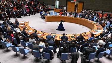 The UN Security Council meets on the situation in the Middle East, including the Gaza war, in New York on Monday. AFP