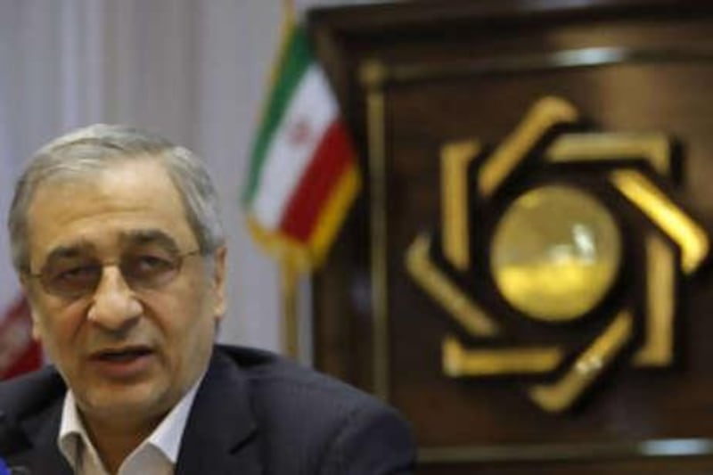 Iran's newly-appointed head of the Central Bank Tahmasb Mazaheri, gives a press conference in Tehran.