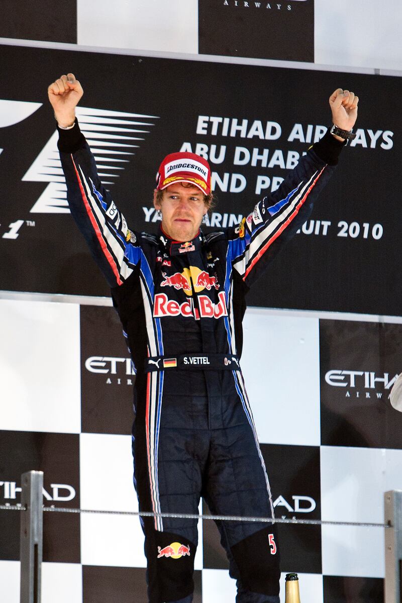 November 13, 2010 - Abu Dhabi, UAE - Sebastian Vettel, of Red Bull Racing, won the Abu Dhabi Grand Prix at Yas Marina Circuit in Abu Dhabi on Sunday November 14, 2010.  (Andrew Henderson / The National)