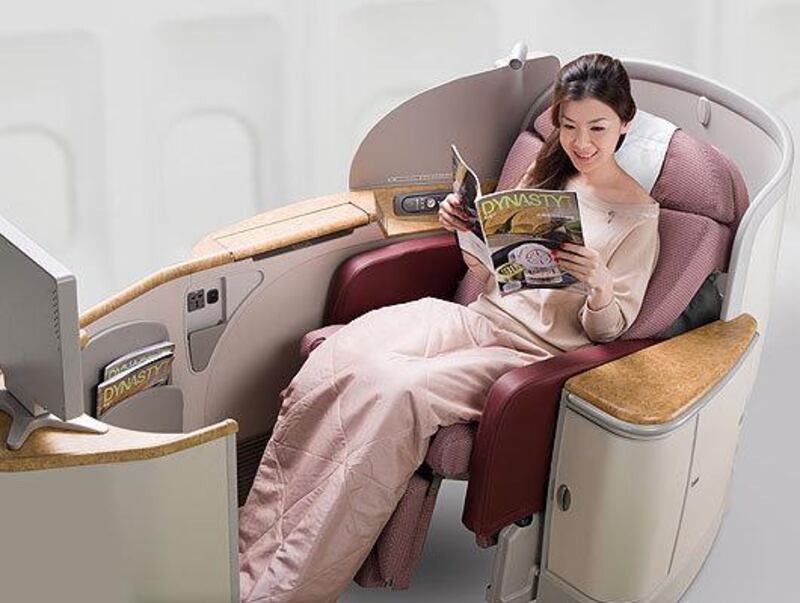 Room to spread out in first class. Courtesy China Airlines