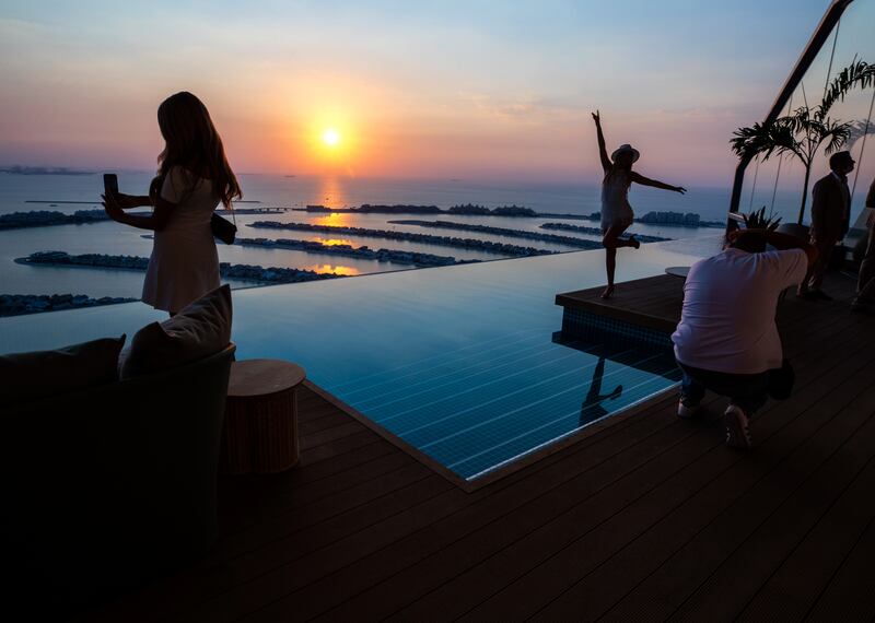 Aura Skypool Lounge had an opening on the 50th floor of Nakheel's The Palm Tower on Wednesday, November 10. All photos: Victor Besa / The National