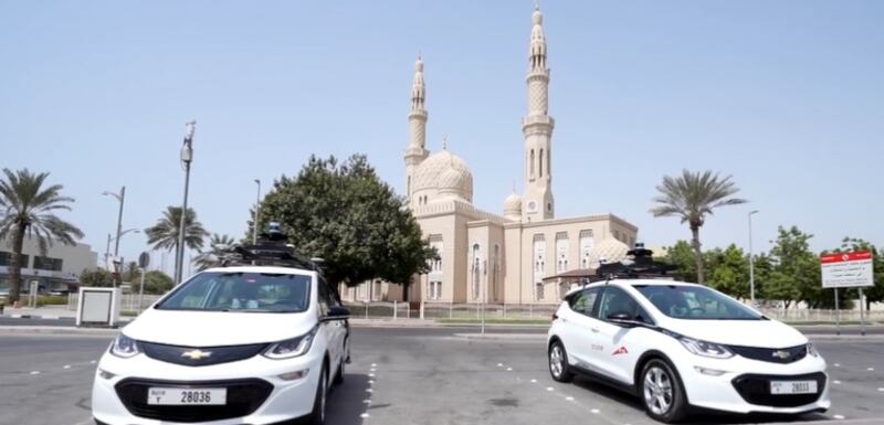 Two Chevrolet Bolt electric vehicles have joined emirate's public transport fleet under a partnership with US firm Cruise. All photos by RTA