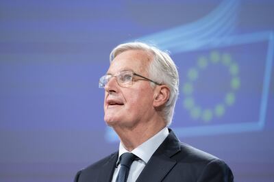 Michel Barnier, chief negotiator for the European Union (EU), speaks during a news conference in Brussels, Belgium, on Wednesday, Nov. 14, 2018. Barnier set out some of the areas in which the U.K. has agreed to stick to EU standards, including tacation, environment, nad labor standards. Photographer: Jasper Juinen/Bloomberg