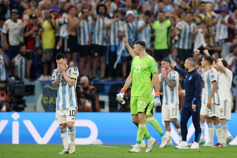 Lionel Messi of Argentina after the team's win over Croatia. Getty 