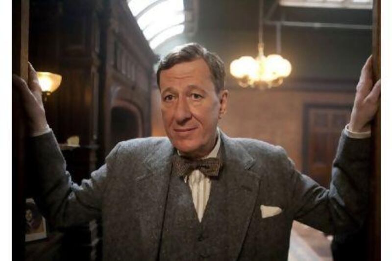 Gefforey Rush enacts Lionel Logue in The King's Speech. Laurie Sparham / The Weinstein Company