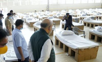 Delhi Chief Minister Shri Arvind Kejriwal and Union Home Minister Shri Amit Shah jointly inspected the preparedness of the 10,000 bed Sardar Patel Covid Care Centre.