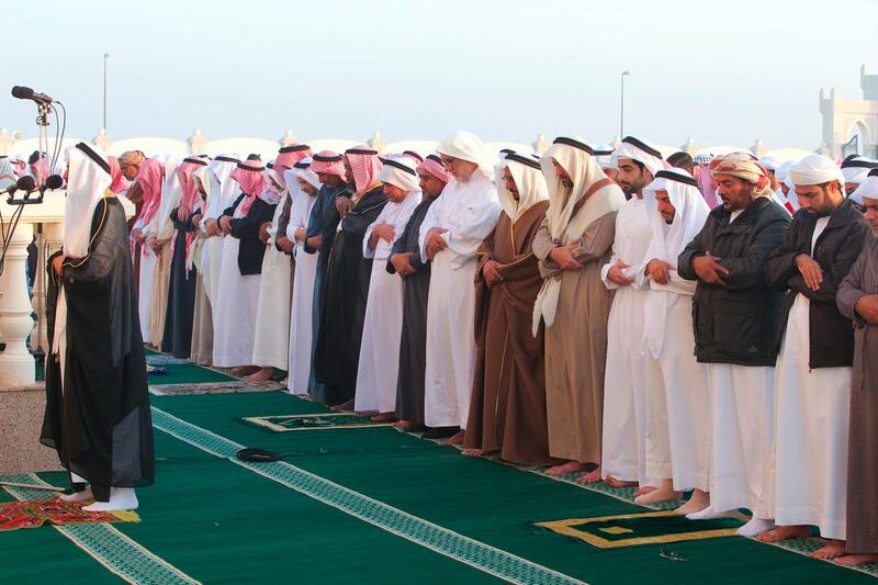 Sheikh Salem bin AbdulRahman, Chairman of Sharjah Ruler's Office, leads salaat al istisqaa in Sharjah. Wam
