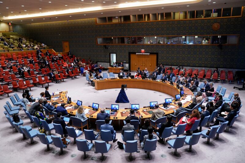 The UN Security Council meeting last week in New York. AP