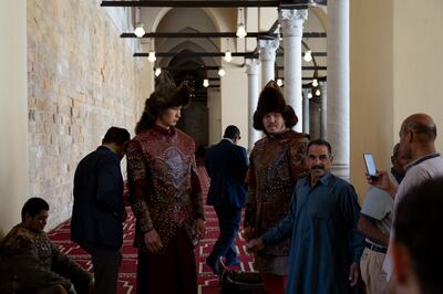 Many Kazakhs who live in Egypt attended the reopening of the Al Zaher Baybars mosque in Cairo. The Kazakh side contributed $4.5 million to the renovation. Kamal Tabikha/The National