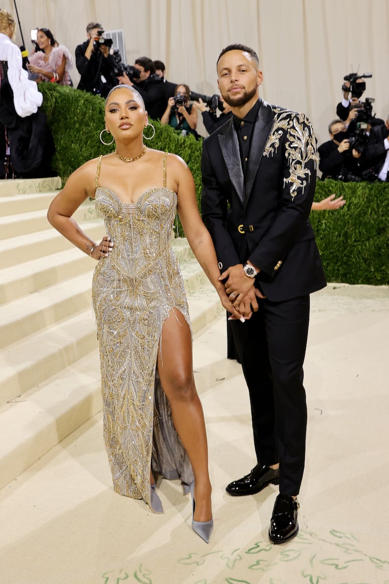Ayesha Curry and Stephen Curry at the 2021 Met Gala. AFP