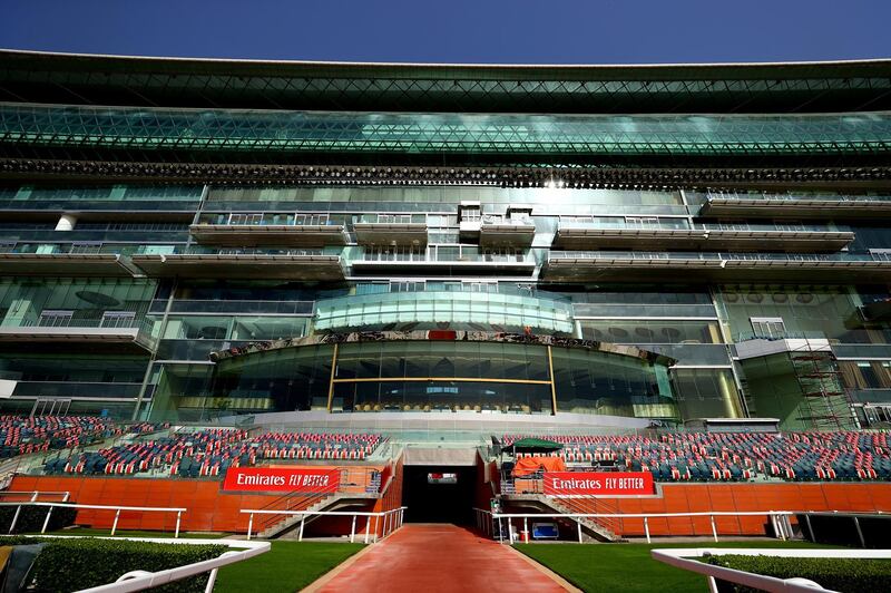 A general view of Meydan ahead of the Dubai World Cup. Saturday's meeting is the 25th anniversary of the event. Getty Images