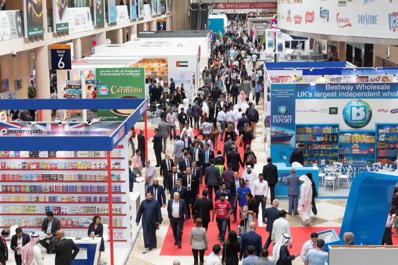 DUBAI, UNITED ARAB EMIRATES. 17 FEBRUARY 2019. General show image of the Gulf Food exhibition at Dubai World Trade Center. (Photo: Antonie Robertson/The National) Journalist: Patrick Ryan. Section: National.