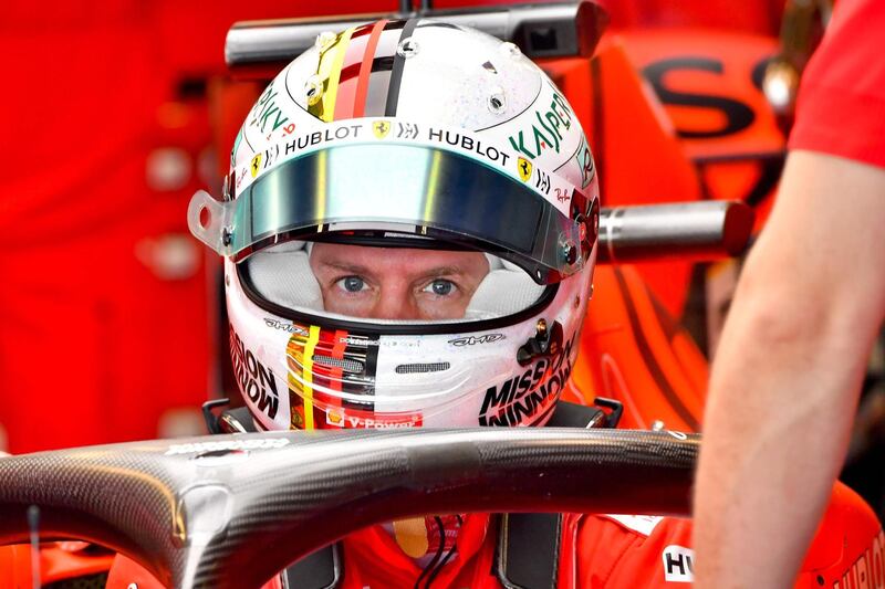 Ferrari's German driver Sebastian Vettel is pictured during the first practice session at the Yas Marina Circuit in Abu Dhabi, two days ahead of the final race of the season. AFP