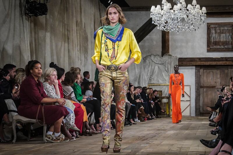 The show marks Ralph Lauren's return to NYFW for the first time since 2019. AP Photo