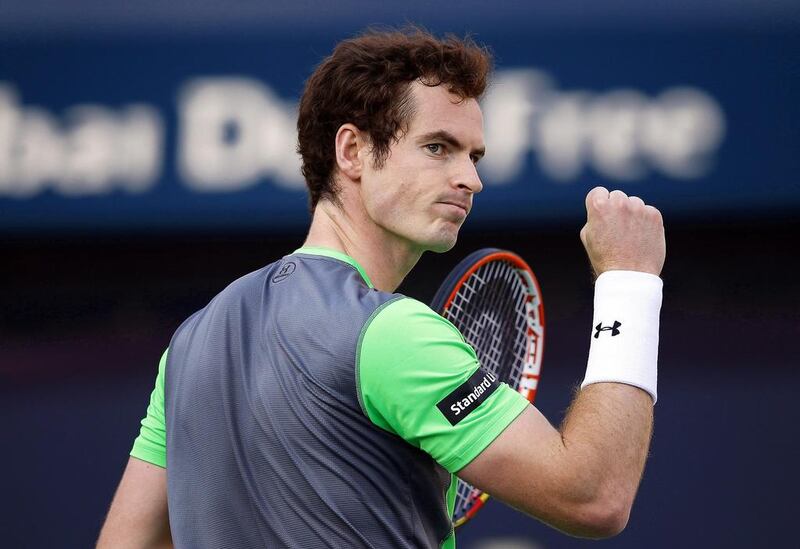 Andy Murray said he has been playing ‘fairly high-quality’ tennis for most of the year, and that continued on Tuesday in Dubai. Ali Haider / EPA

