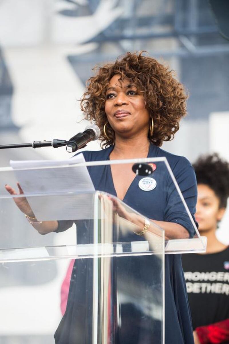 Actress Alfre Woodard speaks onstage at the women’s march in Los Angeles, California. Emma McIntyre / Getty Images / AFP