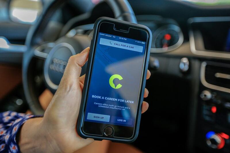 Careem has resumed services in Abu Dhabi after it paused them when the authoritiesstarted stopping its drivers last month. New regulations in the emirate will require it to register its drivers with the local taxi regulator. Victor Besa for The National