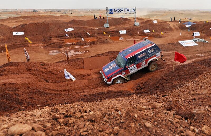 A competitor takes part in the Misr Italia Rally 2018 in Cairo, Egypt. Reuters