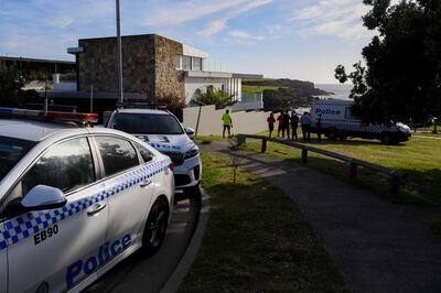 Police at Little Bay beach in Sydney after the shark attack that killed Simon Nellist. EPA