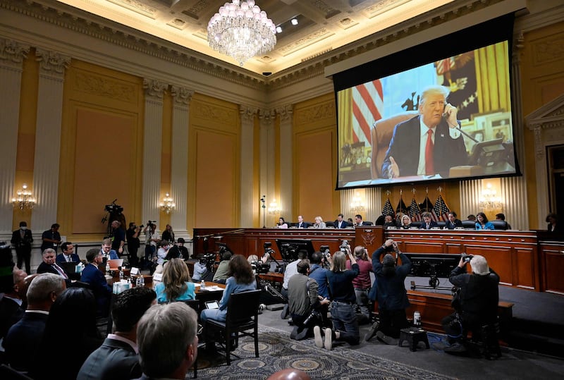 Former US president Donald Trump made round-the-clock from the White House 'looking for votes' and trying to convince his vice president to not confirm Joe Biden as winner of the 2020 election.  AFP