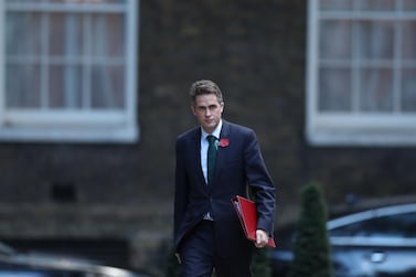 Britain's Defence Secretary Gavin Williamson said the new base was evidence Britain was "stepping out" to the world. / AFP / Daniel LEAL-OLIVAS