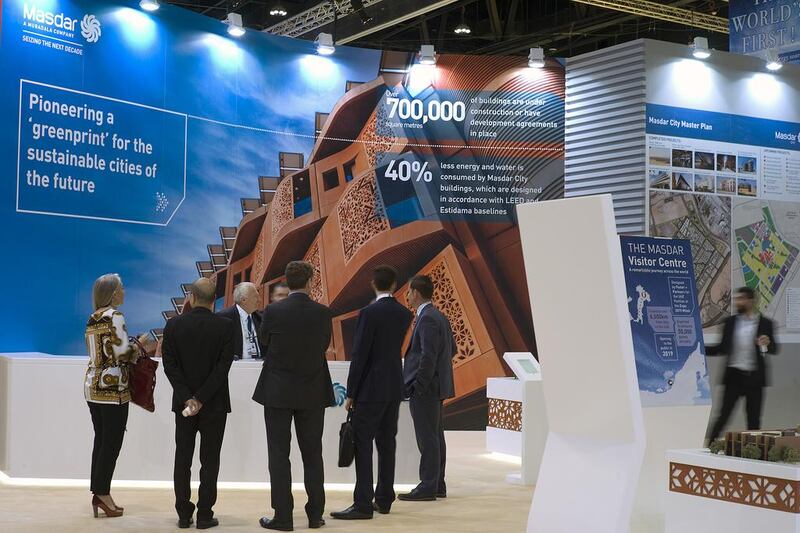 Masdar’s exhibit at WFES. Delores Johnson / The National