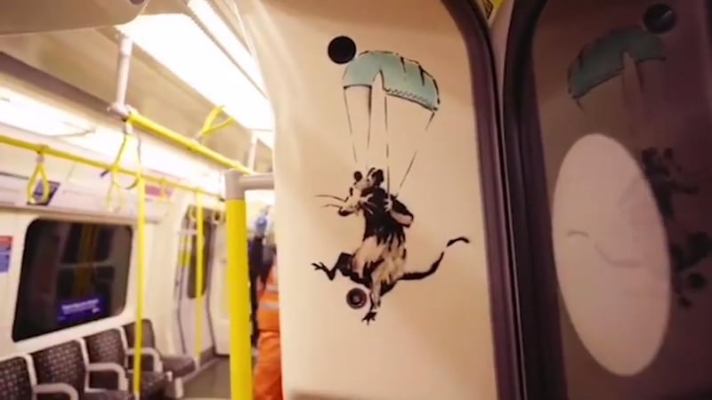 Street artist Banksy has unveiled his latest creation on the London Underground in an effort to underline the importance of wearing a mask on public transport amid the coronavirus outbreak.