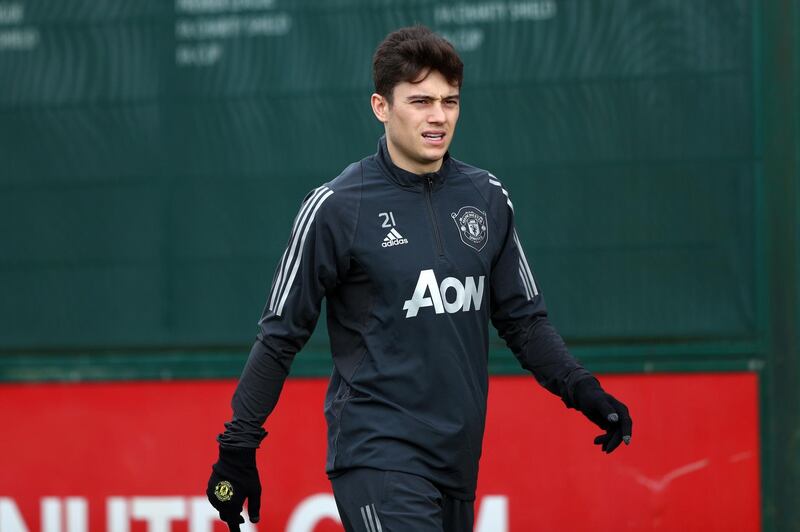 Daniel James of Manchester United during a training session. Getty Images