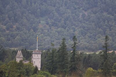 A flag flies on a post at Balmoral Castle in Scotland. Reuters 
