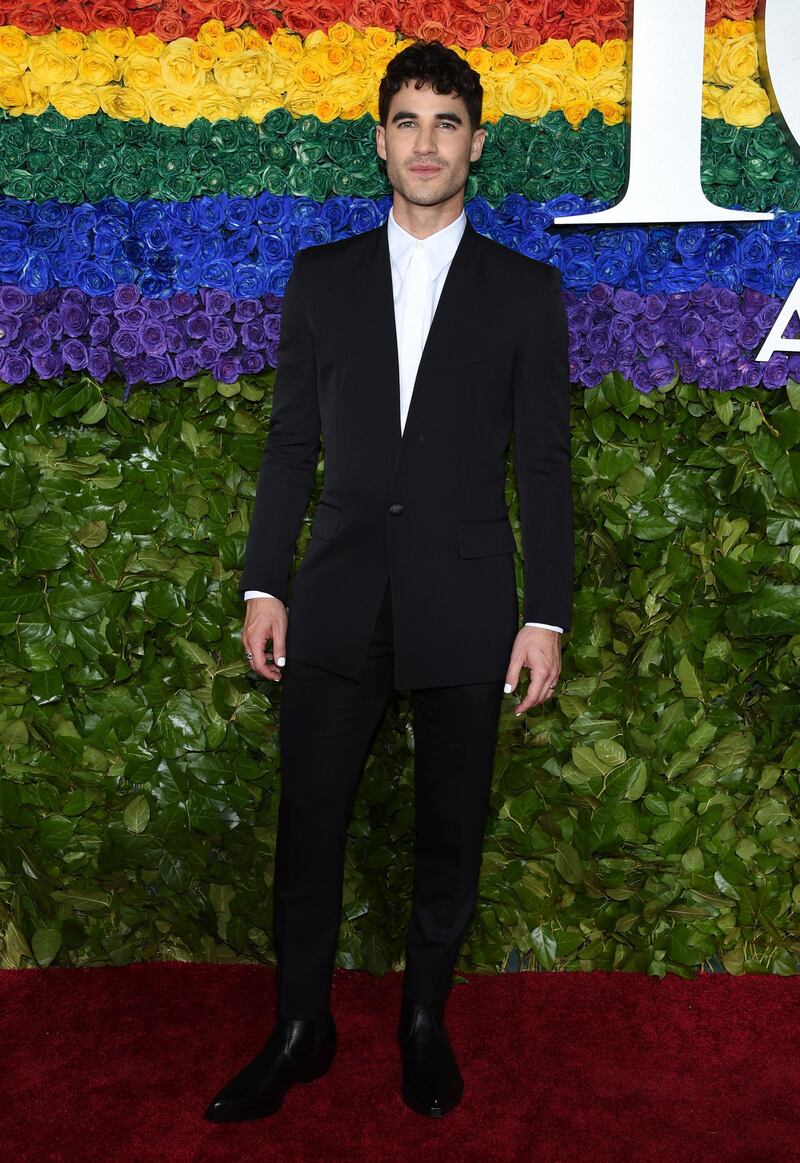 Darren Criss arrives at the 73rd annual Tony Awards at Radio City Music Hall on June 9, 2019. AP