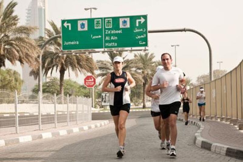 Running with the Dubai Creek Striders. The group goes out regularly, first thing on Fridays.