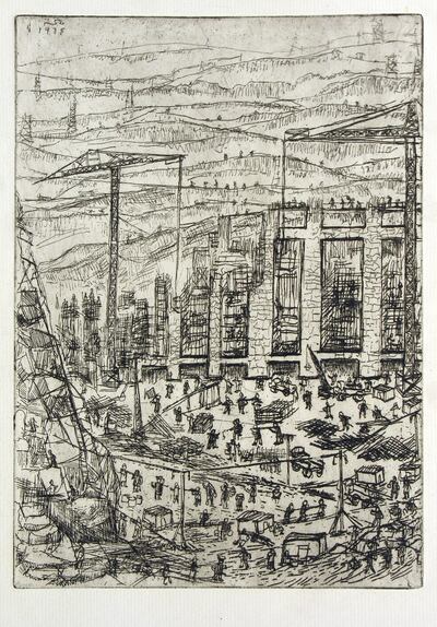 Helmy's 'High Dam: The Deal' (1964), a black and white etching on zinc. Photo: Estate of Menhat Helmy