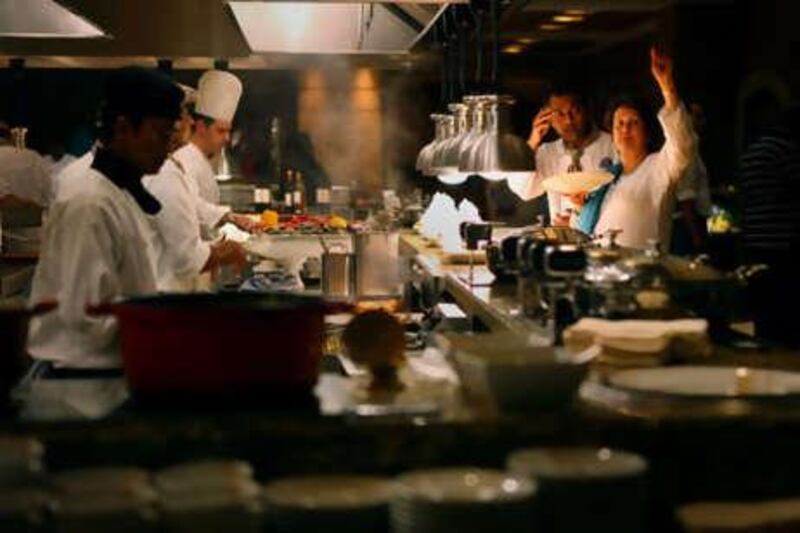 The central cooking station at Sloane's, in the Grosvenor House Hotel, Dubai offers a seemingly endless variety of iftar dishes.