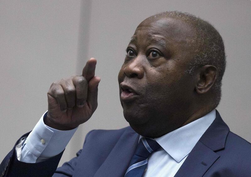 Former Ivory Coast President Laurent Gbagbo gestures as he enters the courtroom of the International Criminal Court in The Hague on January 15, 2019, where judges were expected to issue rulings on requests by Gbagbo and ex-government minister Charles Ble Goude to have their prosecutions thrown out for lack of evidence.  The International Criminal Court on January 15 acquitted former Ivory Coast president Laurent Gbagbo over post-electoral violence in the West African nation in a stunning blow to the war crimes tribunal in The Hague. Judges ordered the immediate release of the 73-year-old deposed strongman, the first head of state to stand trial at the troubled ICC, and his right-hand man Charles Ble Goude.
 - Netherlands OUT
 / AFP / ANP / Peter Dejong
