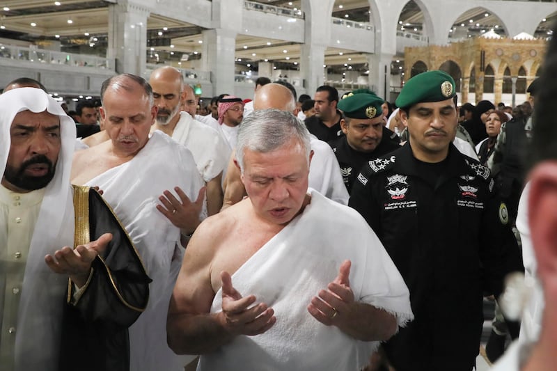 King Abdullah of Jordan performs Umrah. Photo: The Royal Hashemite Court