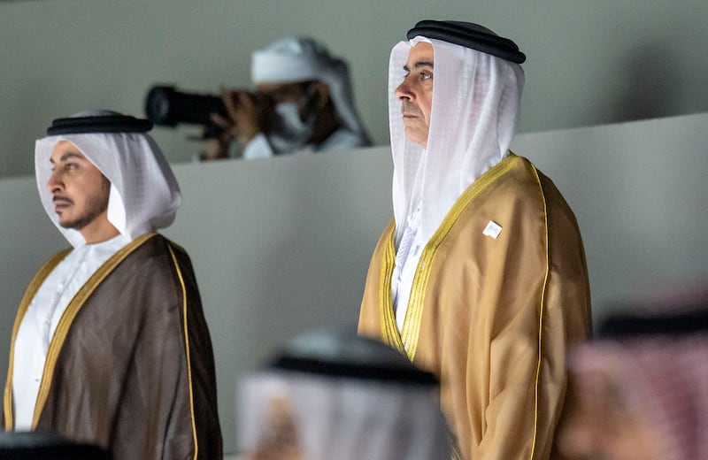 Sheikh Saif bin Zayed, UAE Deputy Prime Minister and Minister of Interior, right, and Sheikh Issa bin Zayed.