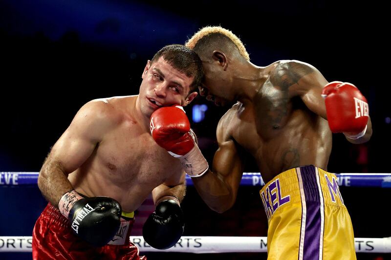 Subriel Matias (R) punches Petros Ananyan during their super lightweight bout  at MGM Grand Garden Arena in Las Vegas.  AFP