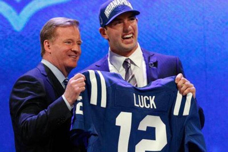 After Roger Goodell, the NFL commissioner, announced Indianapolis' pick of Andrew Luck, right, and Washington's selection of Robert Griffin III, the rest of the first round of the NFL draft was a trade frenzy.