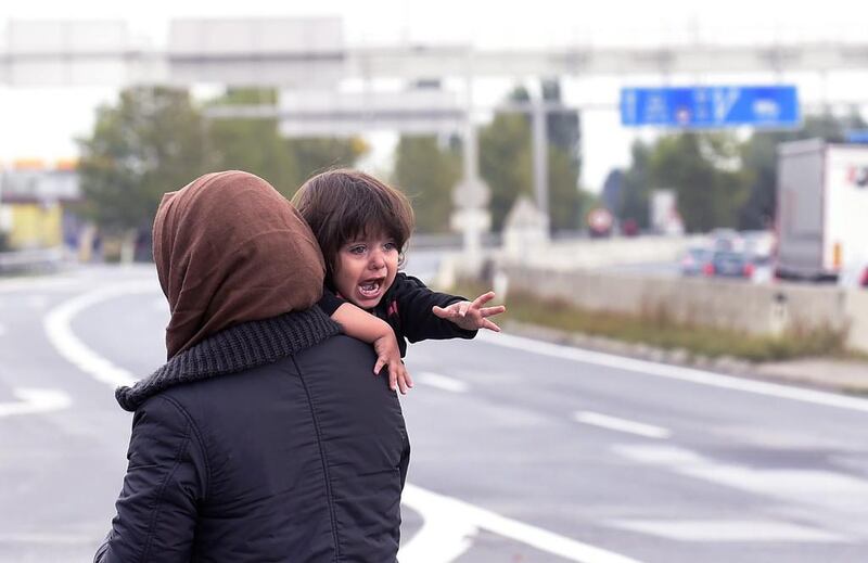 The main road that connects Austria to Hungary is still closed due to the influx of migrants. Herbert P Oczeret/EPA