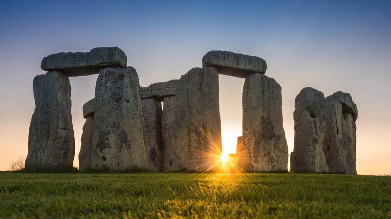 General view of the Stonehenge stone circle during the sunset, near Amesbury, Britain, as seen in this undated image provided to Reuters on July 29, 2020. English Heritage/A.Pattenden/Handout via REUTERS   ATTENTION EDITORS - THIS IMAGE HAS BEEN SUPPLIED BY A THIRD PARTY.