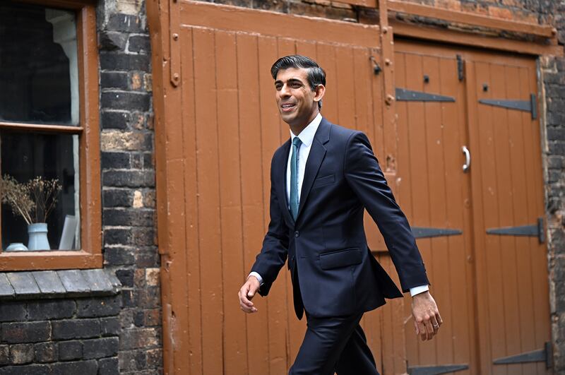 Britain's Chancellor of the Exchequer Rishi Sunak arrives to attend a Cabinet away day at Middleport Pottery in Stoke on Trent. Getty Images