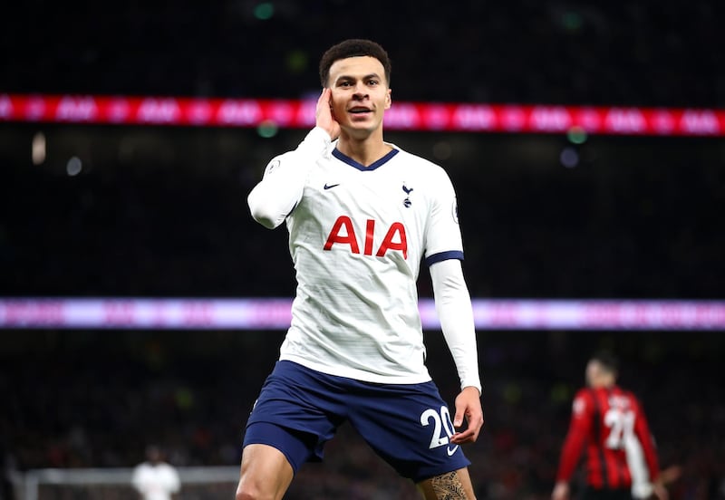Centre midfield: Dele Alli (Tottenham) – Rejuvenated by Jose Mourinho, his brace against Bournemouth was a throwback to 2016-17 and makes him look the most potent No. 10 in the country. Getty Images