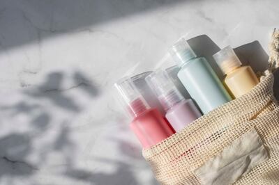Travel-sized toiletries to take on board are essential, say experts. Getty Images
